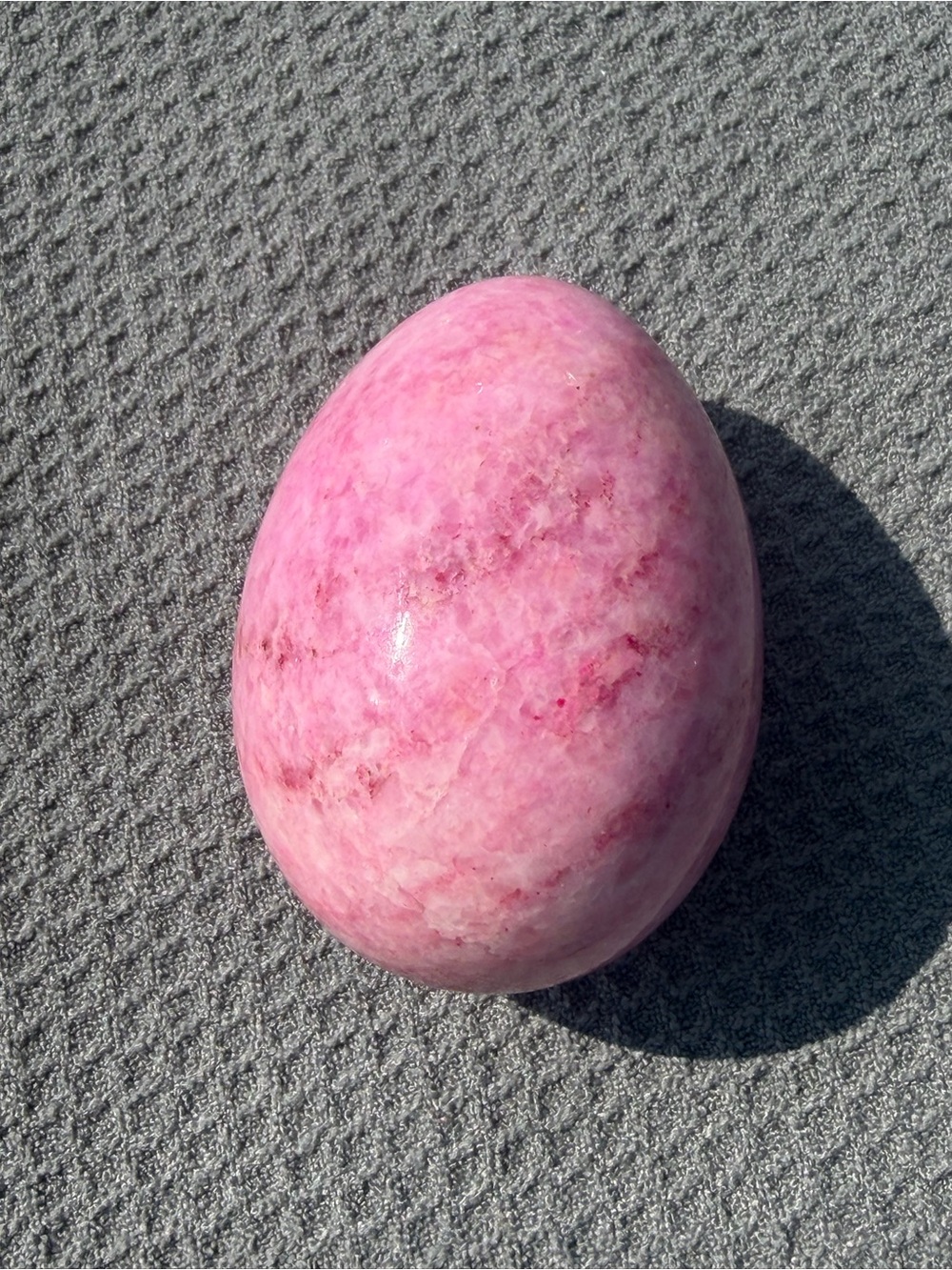 Vintage Light Pink Stone Egg - Picture 2 of 6
